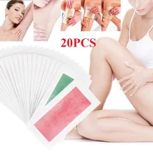 Горячие 20 шт Профессиональные восковые полоски для удаления волос для депиляции двухсторонний холодный воск бумага для бикини на одну ногу тело лицо depiladora