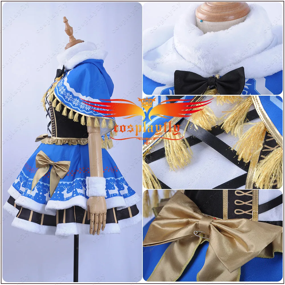Аниме Love Live COS Umi Sonoda игра Пробуждение девушка косплей костюм синий плащ бальное