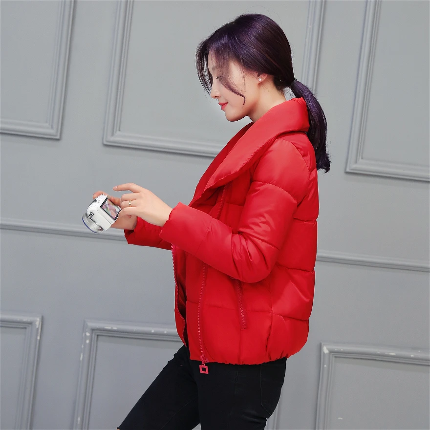 Stand Collar Winter Jacket Women Solid Stylish Womens Basic Jackets Outwear Autumn Short Coat Jaqueta Feminina Inverno 2018 New