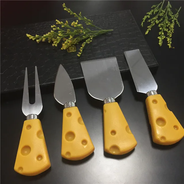 4PCS Stainless Steel Cheese Knife Kit Sandwich Spreader Plastic Cheese