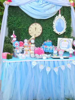 

100*50cm Tulle Table Skirt 100% Polyester for Wedding Decoration Baby Shower Party Wedding Table Skirting Home Textile