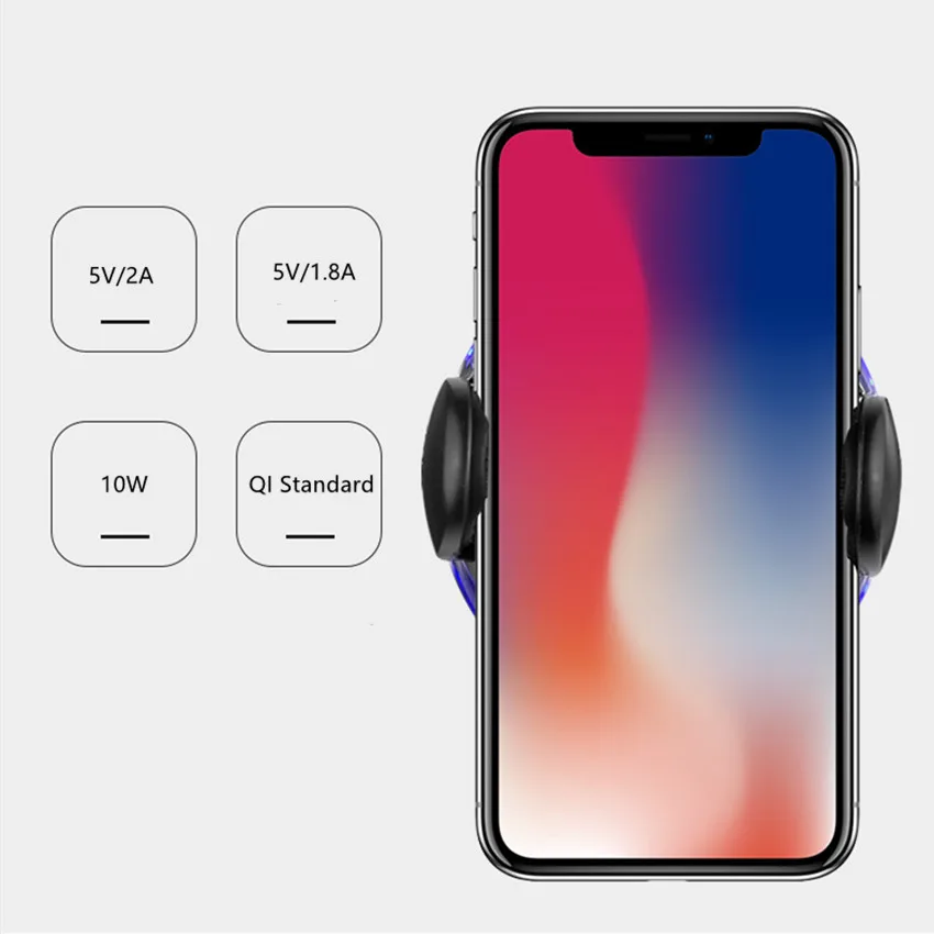 360 градусов вращение QI Беспроводное Автомобильное зарядное устройство Chargeur Voiture Cargador автомобильная зарядка в автомобиле Chargeur Индукционное вентиляционное отверстие