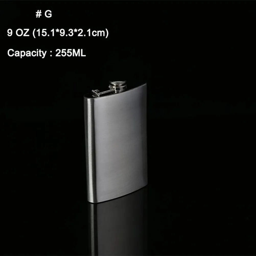 Portable 1/3/4/5/6/8/9/10oz Stainless Steel Wine Pot Hip Liquor Whiskey Alcohol Flask Cap and Funnel Hip Flask - Цвет: G