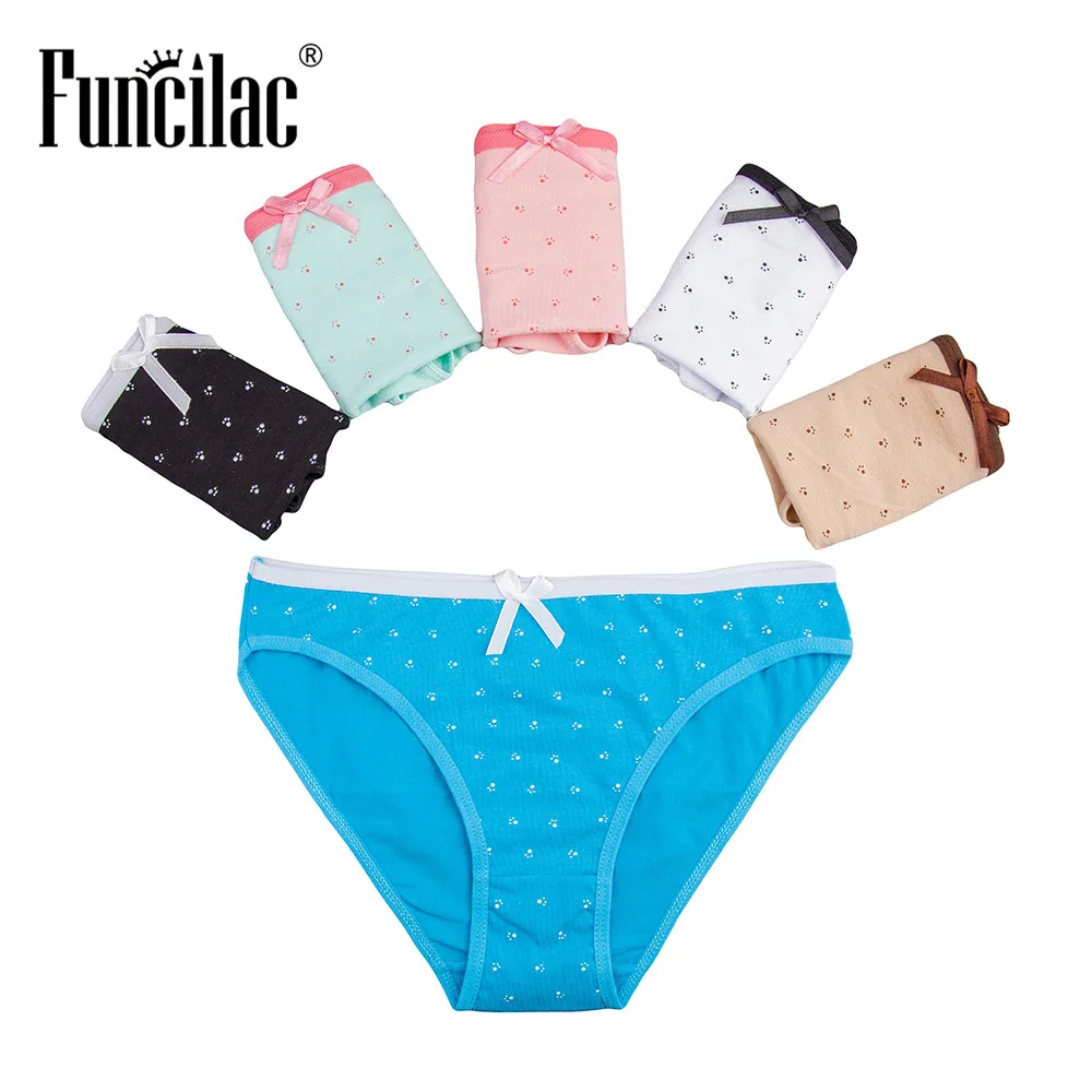 FUNCILAC Women Underwear Sexy Briefs Lingerie Polka Dots Cotton Panties Seamless Women's Intimates 5pcs/lot FUNCILAC Women Underwear Sexy Briefs Lingerie Polka Dots Cotton Panties Seamless Women's Intimates 5pcs/lot