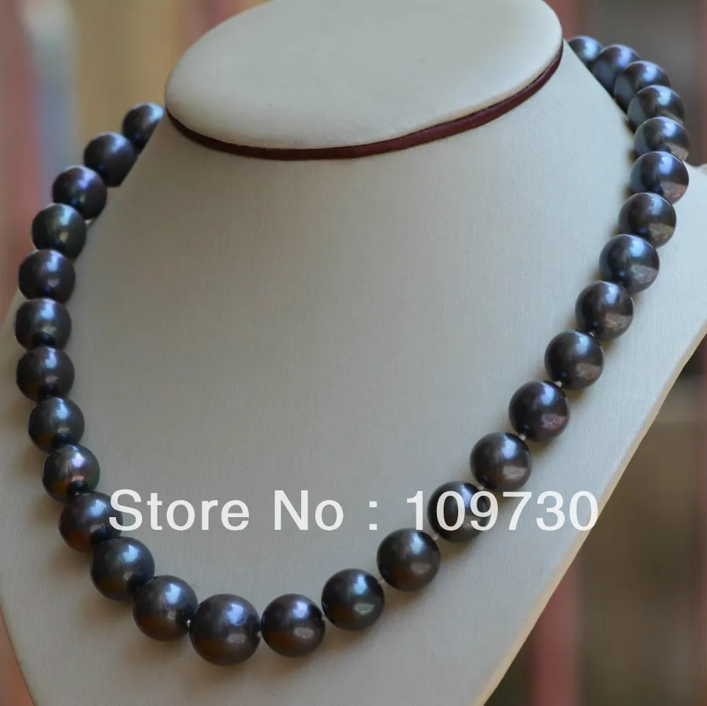 

Jewelry 001967 AAA black pearl necklace 925s/14KGP gold clasp jewelry can choose