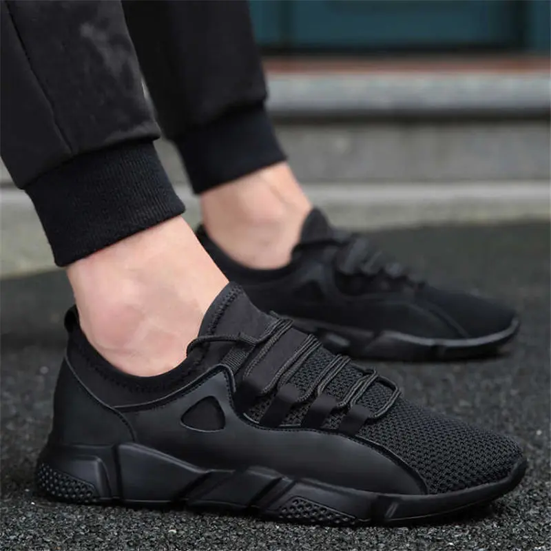 Cheap Breathable Black Men Sneakers Male Shoes Adult High Quality Comfortable Non slip Soft Mesh Men Shoes 2019 Summer New