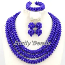 Модные свадебные туфли в африканском стиле Бусины комплект ювелирных изделий Нигерии Свадебный Кристалл Бусины Цепочки и ожерелья комплект ювелирных изделий aej957