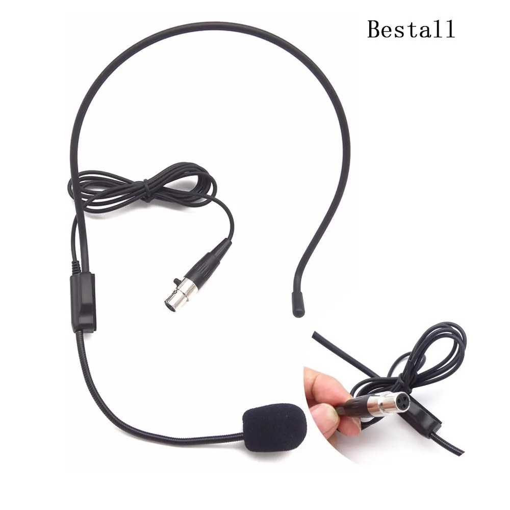 Bestall 1pcs Cardioid Condenser Headworn Headset Microphone with