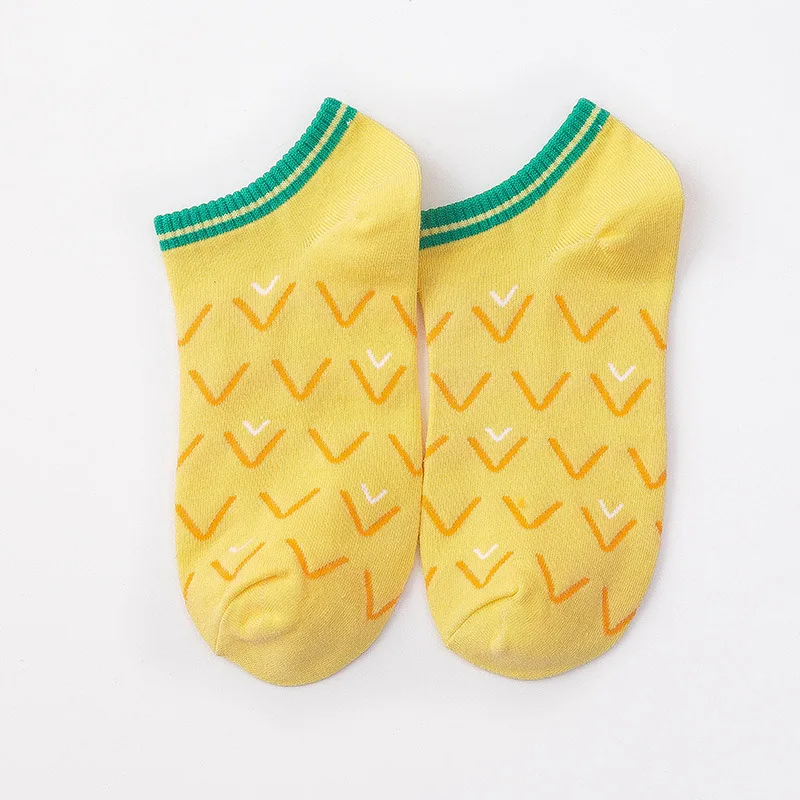 Летние креативные короткие носки в стиле Харадзюку С Фруктами для женщин, яркие цвета, ананас, клубника, мелкие забавные носки Skarpetki, хипстерские носки - Цвет: 2