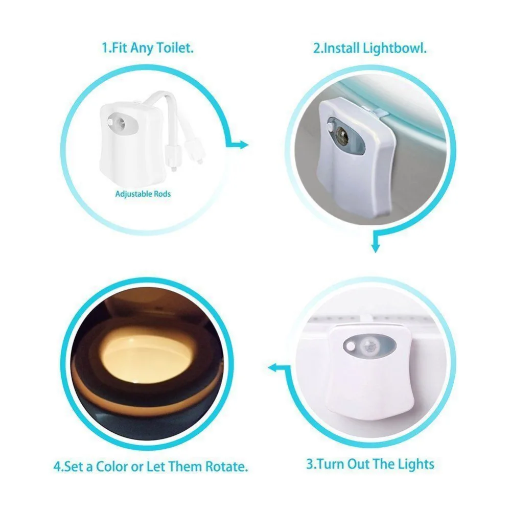 Умный PIR датчик движения сиденье для унитаза ночник 8 цветов водонепроницаемая подсветка для унитаза чаша светодиодный бумажный фонарик Туалет Свет