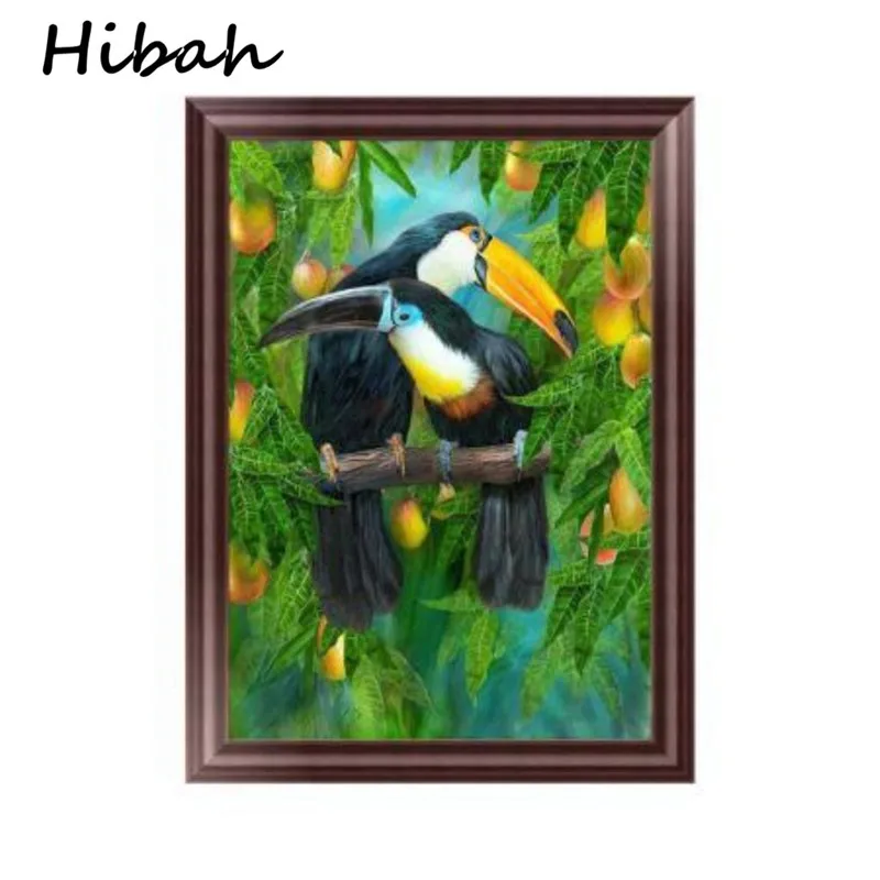 

5D DIY Diamonds Two Parrot Mosaic Crystal 5D Cross-stitch Round Diamond Diamond Embroidery Decorative painting