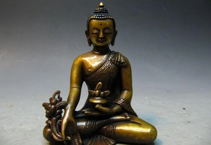 

Collectible bronze S2624 Nepal Buddhism 100% Bronze Copper refined Carved Sit Sakyamuni Buddha Statue (B0328)