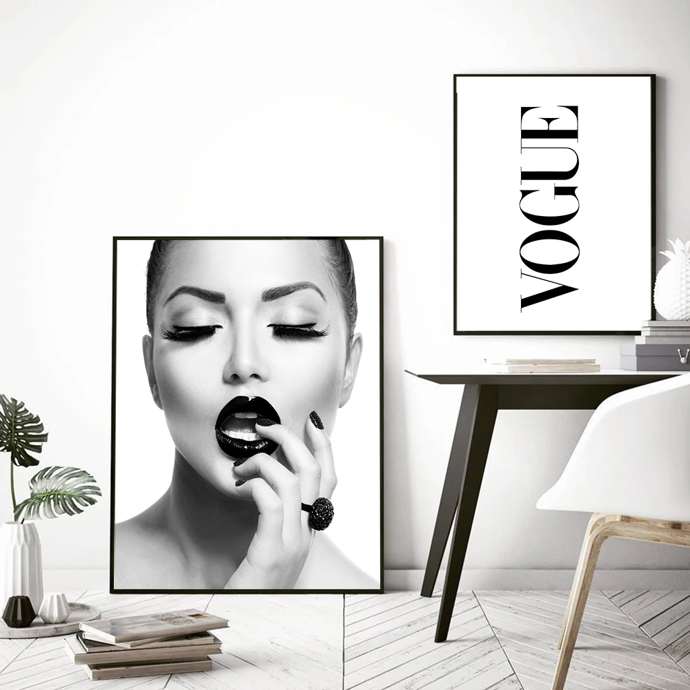 

Cuadros Decoration Salon Black Girls Posters and Prints Canvas Painting Vogue Wall Pop Art Print Wall Pictures For Living Room