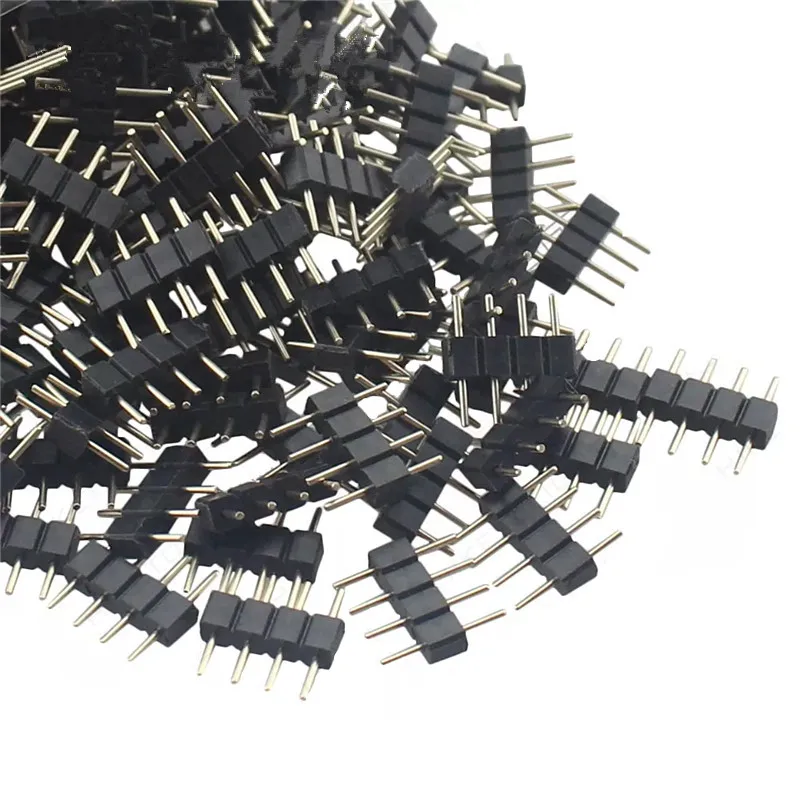 

10pcs/lot LED Connector Adapter 4Pin 5Pin Needle Male Type Double 4 Pin RGB/5 Pin RGBW Connector For 3528 5050 Led Strip Light
