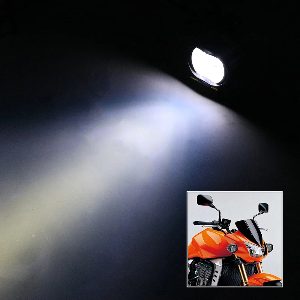 Пара мотоцикл светодиодный фары 12V 3000K светодиодные противотуманные лампы с вкл/выкл переключатель для KTM Cafe Racer Kawasaki versys 650 Мотокросс точечные светильники