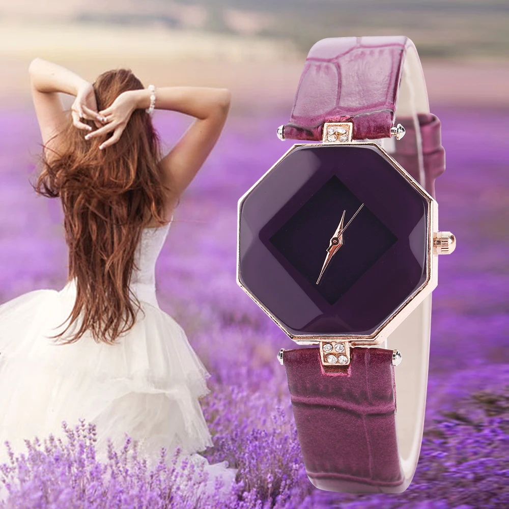 

Fashion Ladies Leather Watches For Girl Simple Irregular Shape Dial Dress Bracelet Quartz WristWatch Creative Watch
