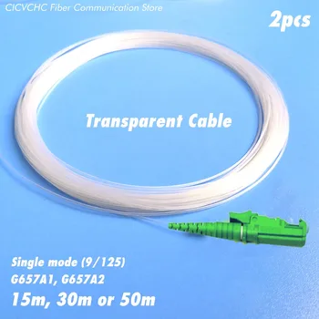 

2 pcs Transparent Cable- LSH/APC (E2000) Pigtail-G657A1 or G657A2-SM(9/125)-15m 30m or 50m-Invisible cable /TAC