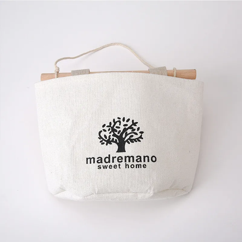 

Cotton linen door storage bag art cartoon wall hanging storage bag dormitory living room bedroom decoration case for headphones
