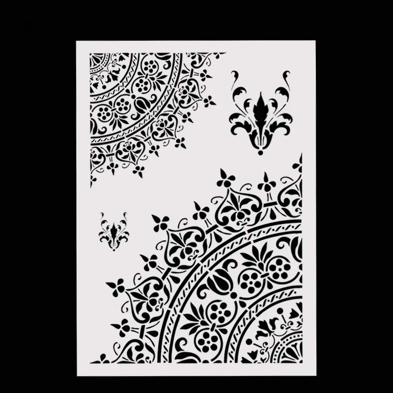 

Layering Stencils Template For Walls Painting Scrapbooking Stamping Craft DIY Upper and Lower Crown Spray Pattern Mold Stencils