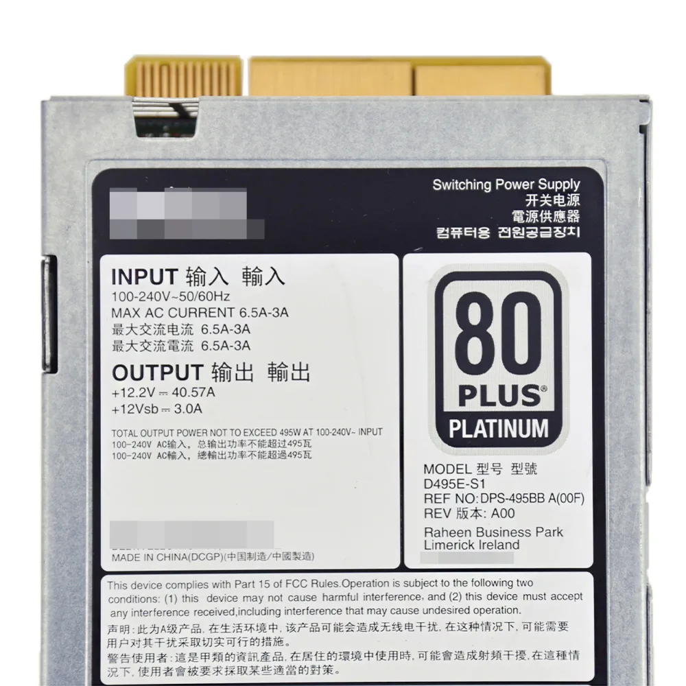 Для Dell R730/R630/R730XD/T630 495W источник питания 9338D E495E-S1