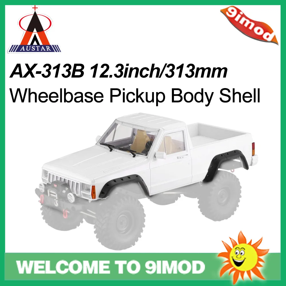 

AUSTAR AX-313B 12.3inch/313mm Wheelbase Pickup Body Shell DIY Kit for 1/10 Pickup SCX10 TRX4 90046
