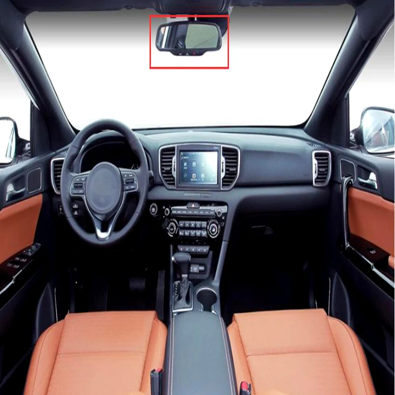 Для Kia Sportage 2016-2018 внутреннее зеркало заднего вида дизайн декоративная накладка ABS 1 шт. зеркало заднего вида крышка рамка отделка