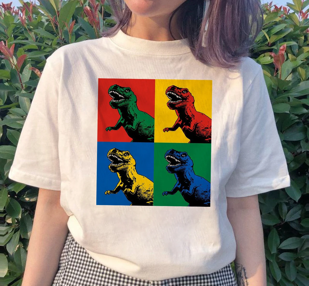 

New Final Tyrannosaurus T-shirt Women's BF Harajuku Fashion Dinosaurs T-Shirt Casual O-neck Unisex Short Sleeve Plus Sizs