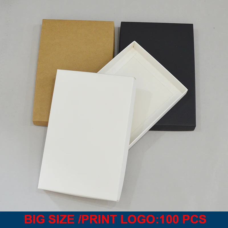 

10pcs White Black Cardboard Box Big Gift Box With Lid Kraft Paper Boxes For Packaging Custom Packaging Box Logo Dropshipping
