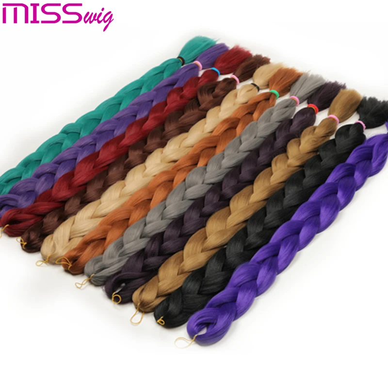 

Miss Wig Synthetic Braiding Hair 41 Inch 165g Jumbo Braids Crochet Braids In Hair Extensions Hairstyles Pure Color