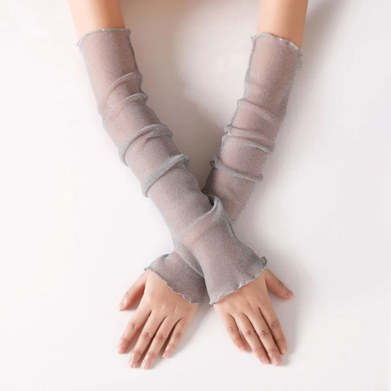 Женские весенние и летние тонкие длинные перчатки для вождения, женские летние солнцезащитные перчатки, Сексуальная кружевная перчатка - Цвет: C