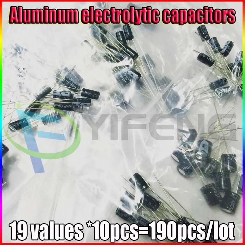 

Electrolytic Capacitor Pack Set 1UF-1000UF 6.3V-50V 190PCS(19 Kinds Each 10PCS)