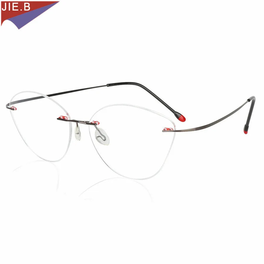 Оправа для очков кошачий глаз из титанового сплава без винта|frames eyewear|designer