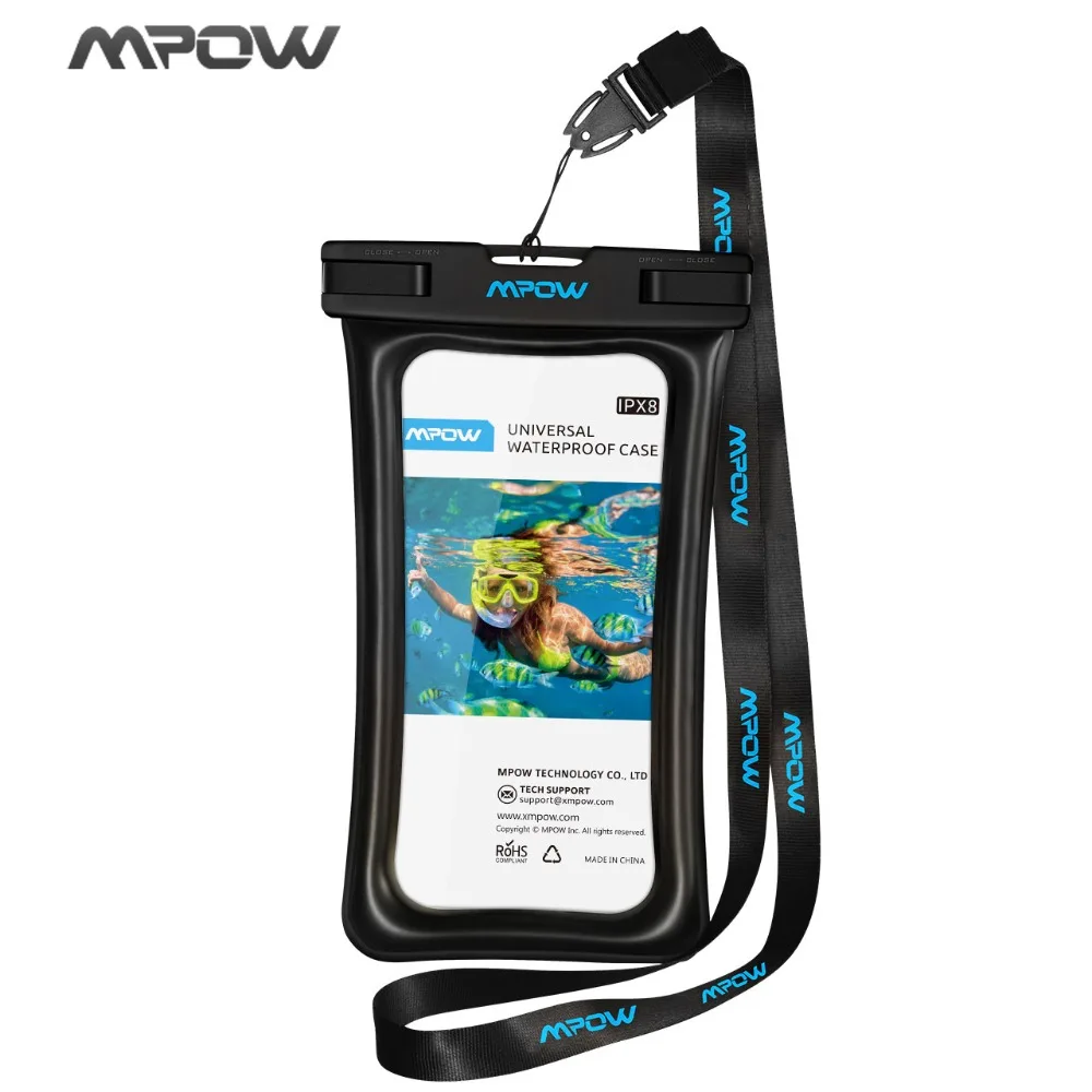 Оригинальный Mpow Floatable 6 ''Универсальный IPX8 водонепроницаемый чехол для