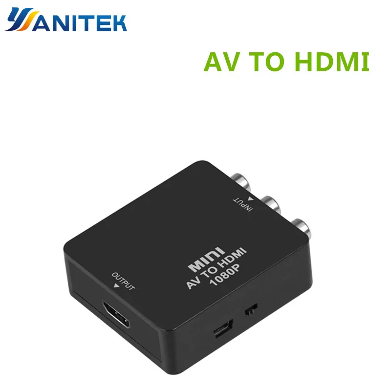 YANITEK мини AV к преобразователь видеосигнала HDMI коробка AV2HDMI RCA AV HDMI cvbs к HDMI адаптер для ТВ HD ТВ PS4 PS3 ПК DVD Xbox проектор