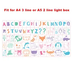 Кино буквы для A4 A5 световой короб черный красочные букв и знаков синий кит кенгуру Фламинго животных карты Домашний Декор