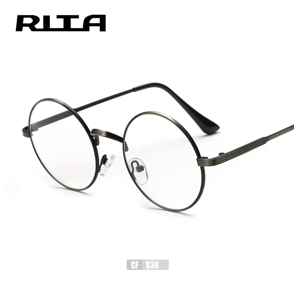 2017 RITA Round Metal Frame Eyeglasses CF830 Women Men Classic Retro Optical Oculos De Grau Vintage Transparent Spectacles | Аксессуары
