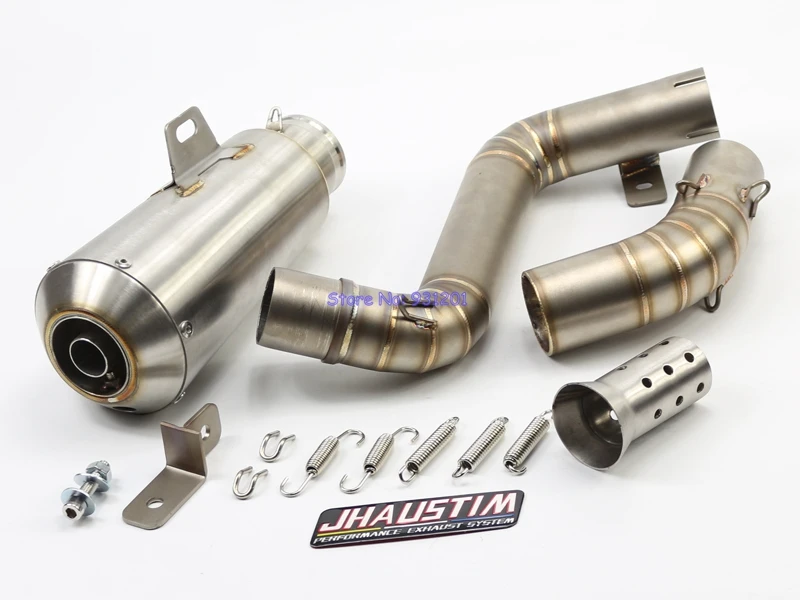 

JHAUSTIM for KTM Duke 200/390 Motorcycle Exhaust Muffler Link Pipe Set Motorbike Escape Muffler Exhaust Middle Link Pipe