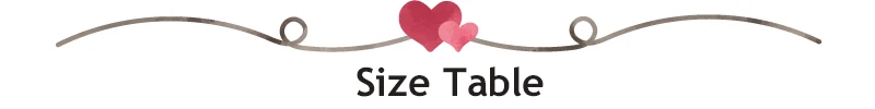 SizeTable