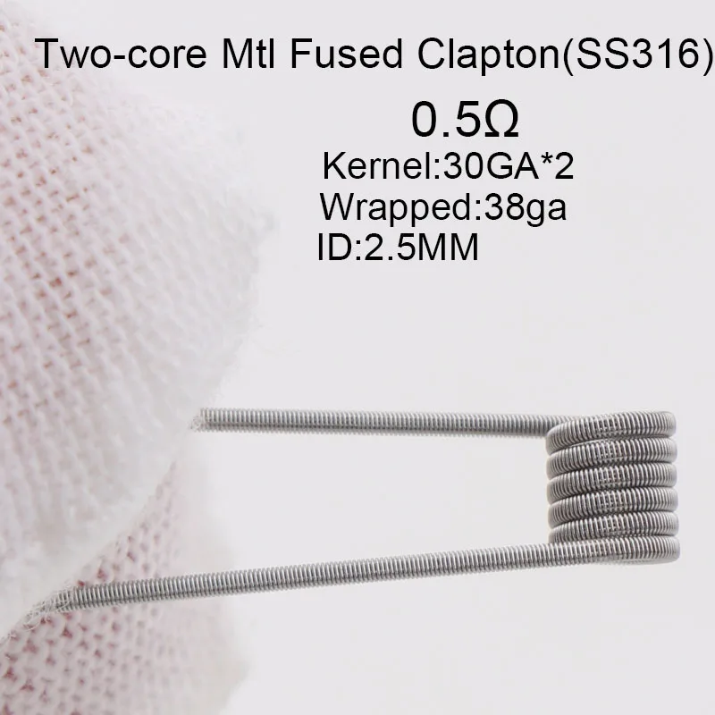 50/100 шт XFKM тончайший MTL Fused Clapton с сопротивлением готовые катушки A1 SS316 Ni80 для MTL вейпер RDA RTA танк-Атомайзеры высокое сопротивление