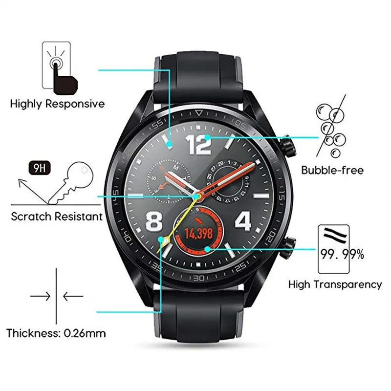 2 шт. закаленное стекло для Huawei Watch GT 46 мм 42 защитная пленка защита от