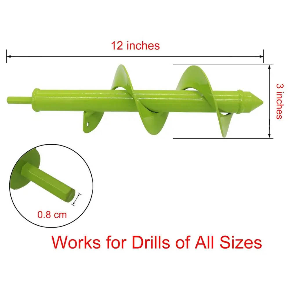 Новая модель, диаметр 80 мм, 18 см, 24 см, 30 см, длинная Цветочная лампа, сверло, садовое сверло, садовое сеялка, спиральное сверло