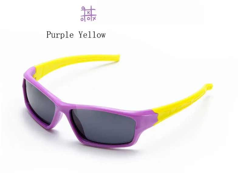 Дети Multi-Цвета поляризованных солнцезащитных очков детские, для малышей летний открытый очки для мальчиков и девочек Polaroid UV400 солнцезащитные очки 801 - Цвет линз: Purple Yellow