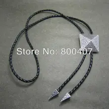 Розничная, новое серебряное покрытие, геометрические узоры, Галстук боло, BOLOTIE-010SL, прямые поставки с фабрики