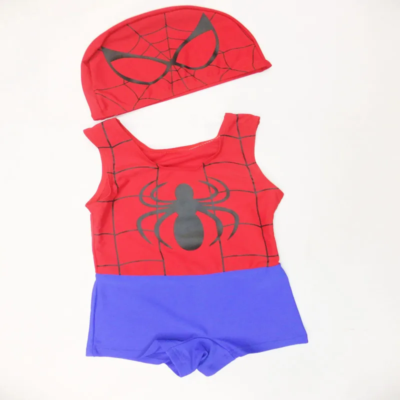 Пляжные шорты с человеком-пауком для мальчиков 2-6 лет, купальный костюм, детские плавки, одежда для малышей с человеком-пауком - Цвет: Кораллово-Красный