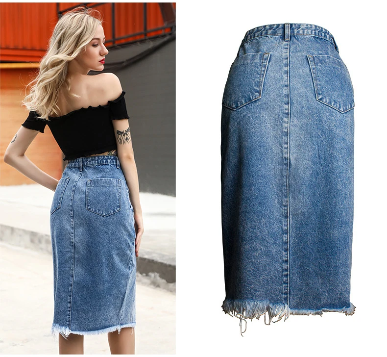 Skirt of female skirt hairline furl furl to wrap hip bull-puncher skirt irregular tassel tall waist skirt of halter MIDI skirt (15)