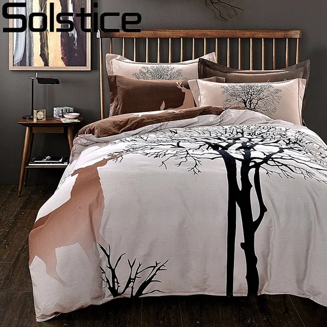 solstice simple fashion elk 100 cotton bedding set queen king size 100 cotton queen sheet sets