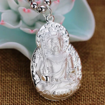 

Authentic Sterling 990 Silver Acalanatha Bodhisattva &Sword Pendant 16g