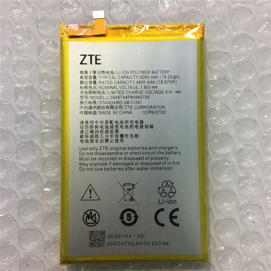 

Original 5000mAh Li3949T44P8h945754 Battery For ZTE Blade A2 Plus BV0730 A2Plus / ZTE Blade A610 Plus Battery
