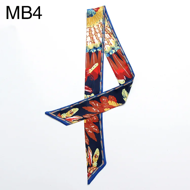 

Indian Feathers Print New Arrival Print Lady Silk-like riband Scarves Bags Scarf Small Ribbon Hair Band Bandeaus BD27
