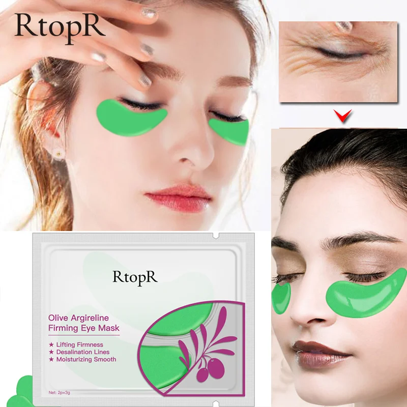 RtopR оливково-зеленые патчи для глаз, увлажняющие, тщательно гладкие, тускнеющие, темные, круглые мешки для глаз, против морщин, влажная, осветляющая маска для глаз TSLM1